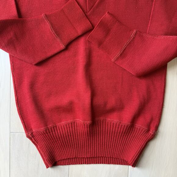 Vintage Spalding Sweater Small Red 60s Wool Pullover V Neck Made in USA - Picture 5 of 10